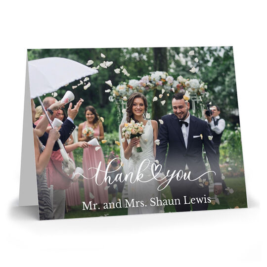 Thank You Heart Folded Photo Note Cards